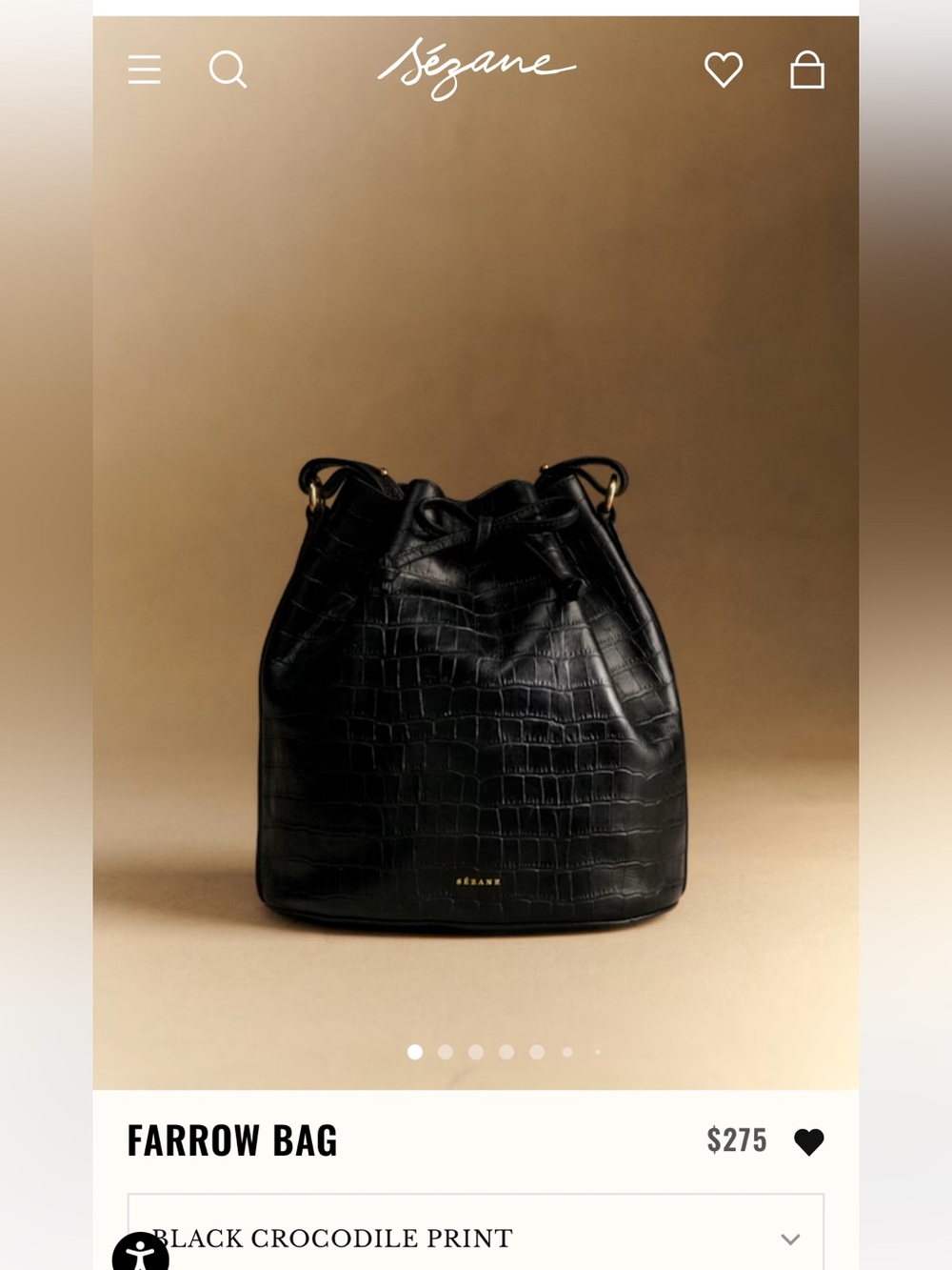 SEZANE black crocodile farro bag